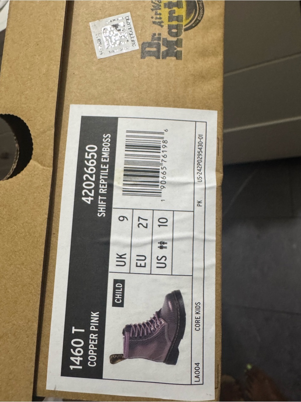 Dr. Martens Kids Metallic Purple Lace-Up Boots - Picture 5 of 5